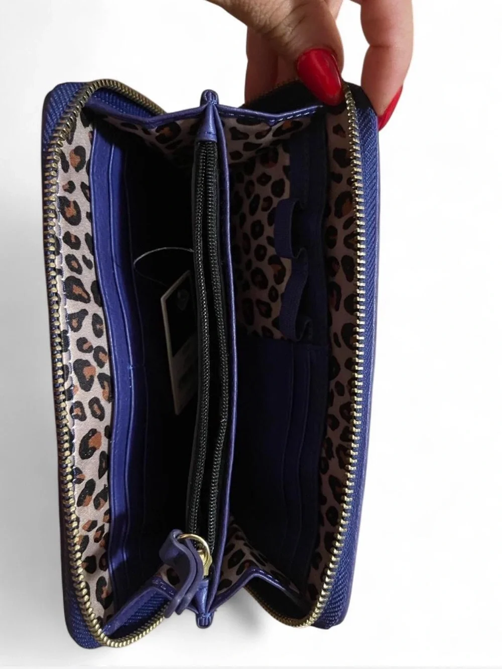 Juicy Couture Quilted Leather Padlock Zip Wallet Indigo Berry Purple NWT